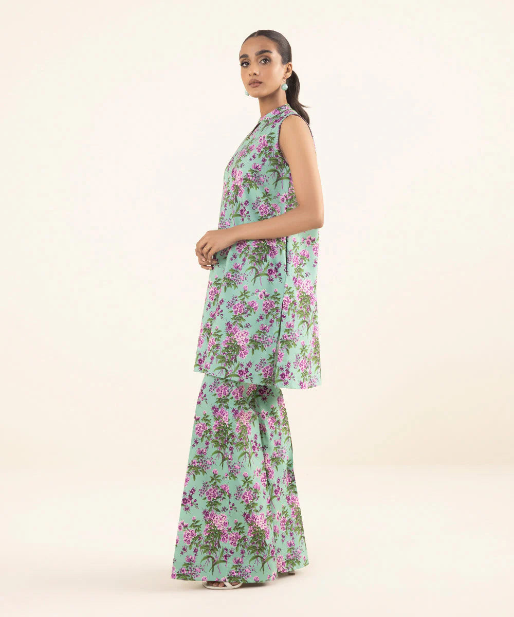 SAPPHIRE | UNSTITCHED 2 PIECE PRINTED COTTON SUIT
