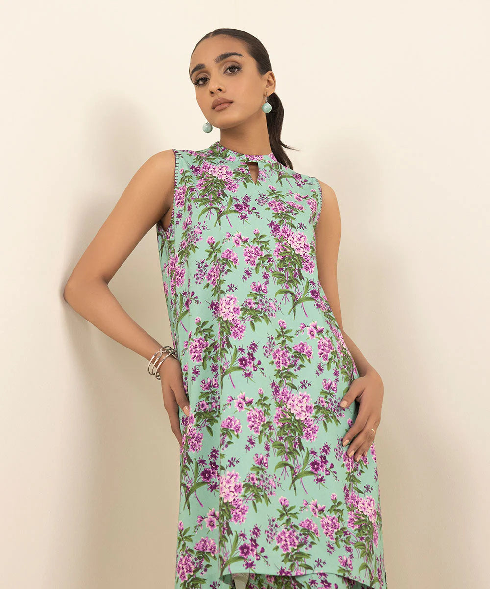 SAPPHIRE | UNSTITCHED 2 PIECE PRINTED COTTON SUIT