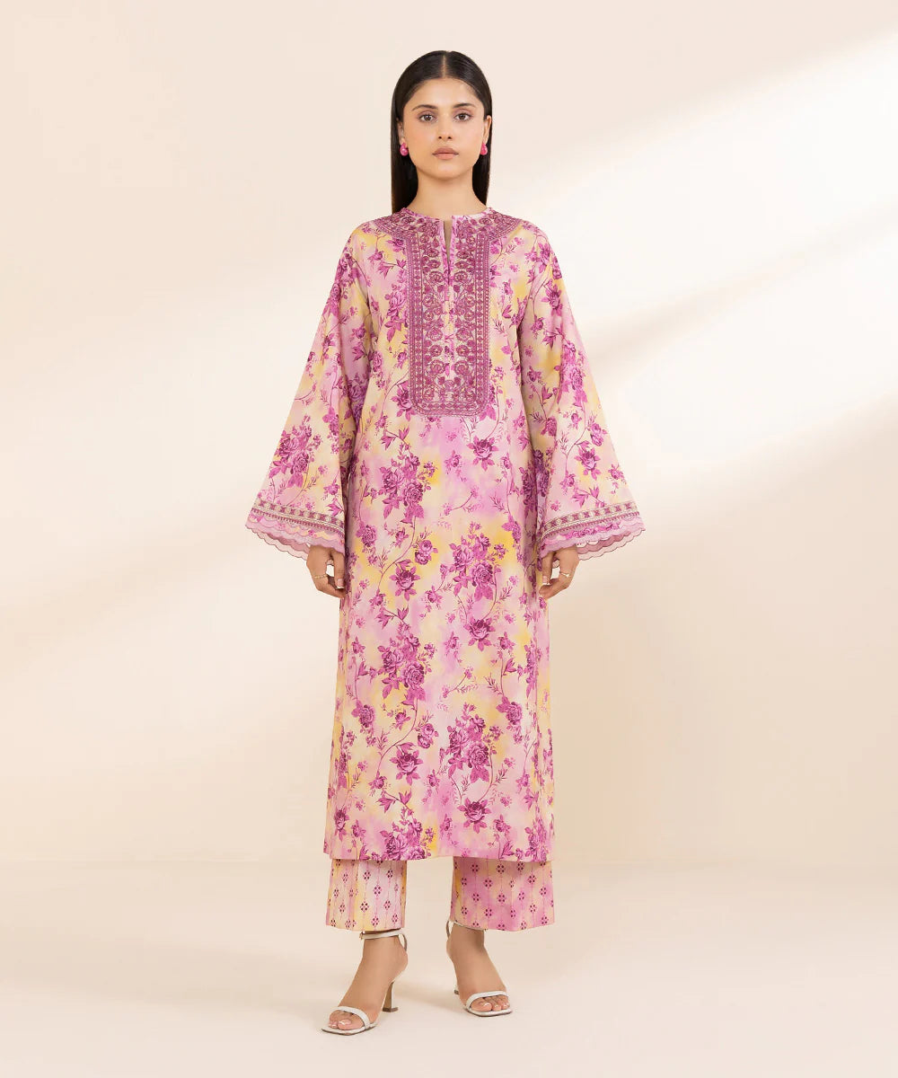 SAPPHIRE | UNSTITCHED 2 PIECE EMBROIDERED COTTON VISCOSE SUIT