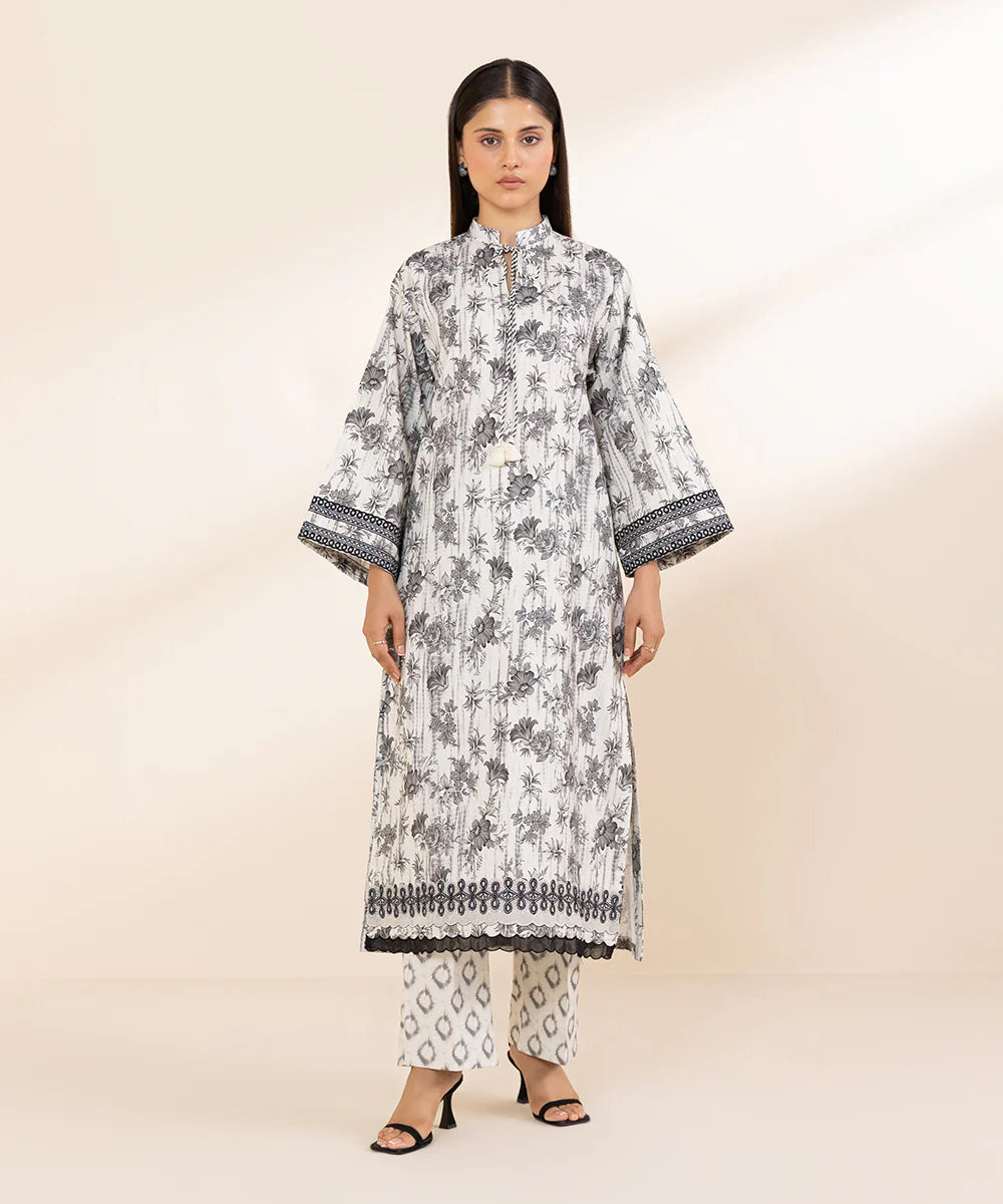 SAPPHIRE | UNSTITCHED 2 PIECE EMBROIDERED COTTON VISCOSE SUIT