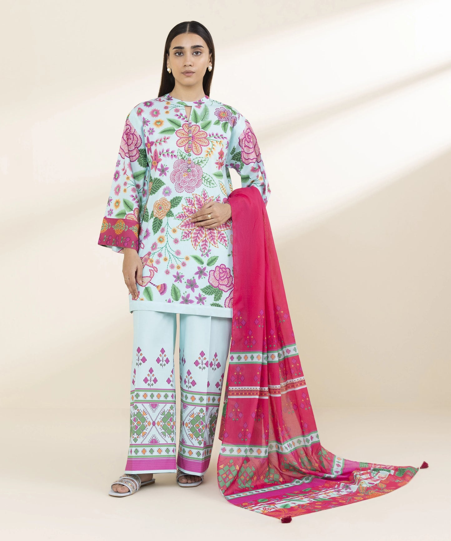 SAPPHIRE | UNSTITCHED 3 PIECE PRINTED LAWN SUIT
