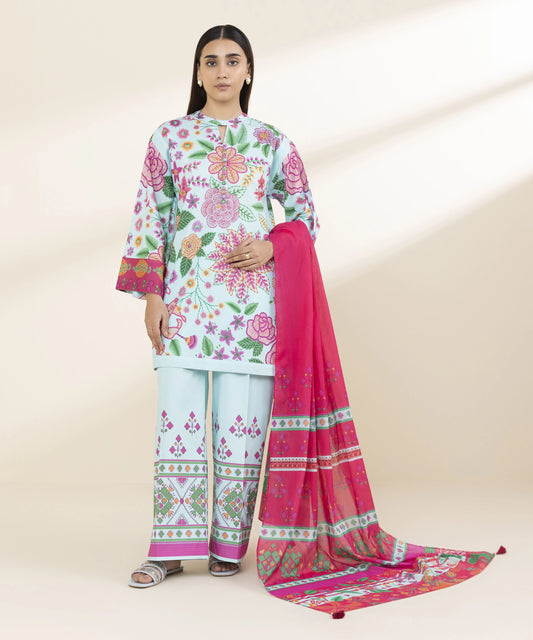 SAPPHIRE | UNSTITCHED 3 PIECE PRINTED LAWN SUIT