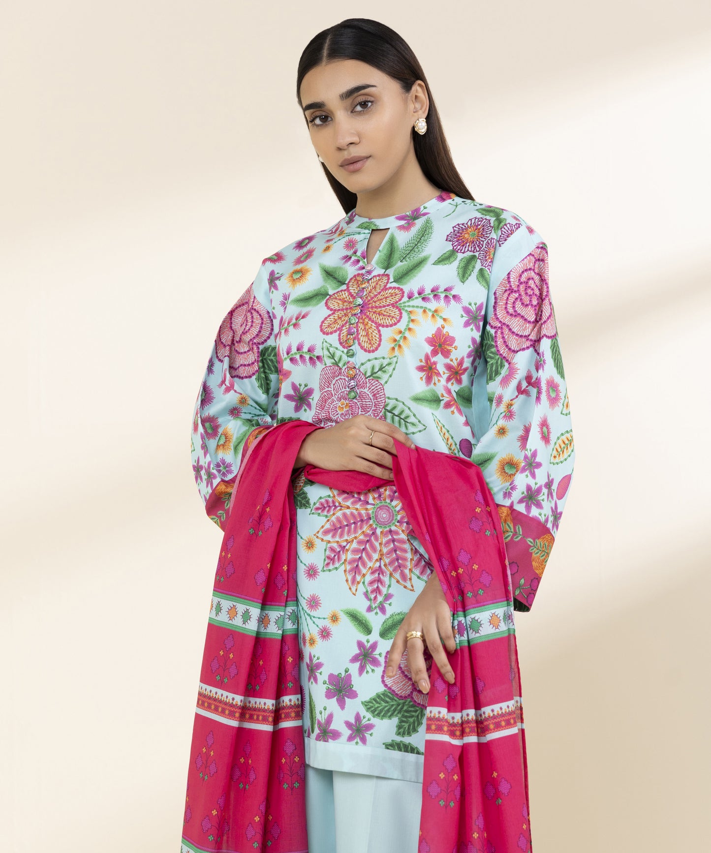 SAPPHIRE | UNSTITCHED 3 PIECE PRINTED LAWN SUIT