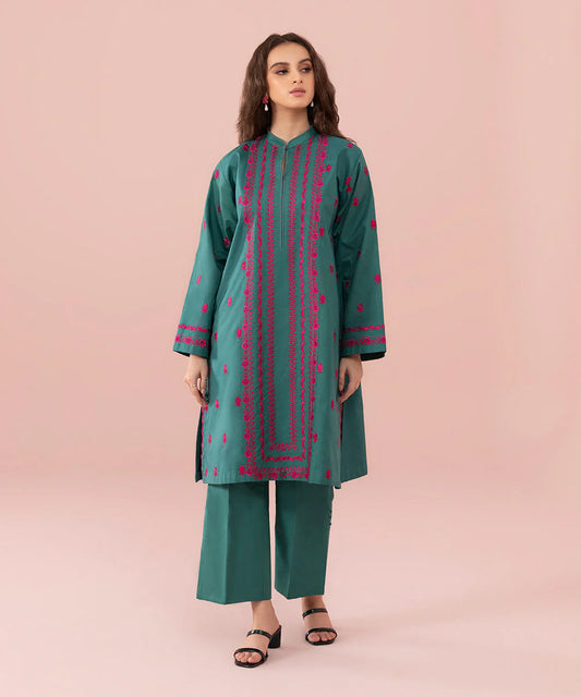 Sapphire | Unstitched 2 Piece - Embroidered Cambric Suit