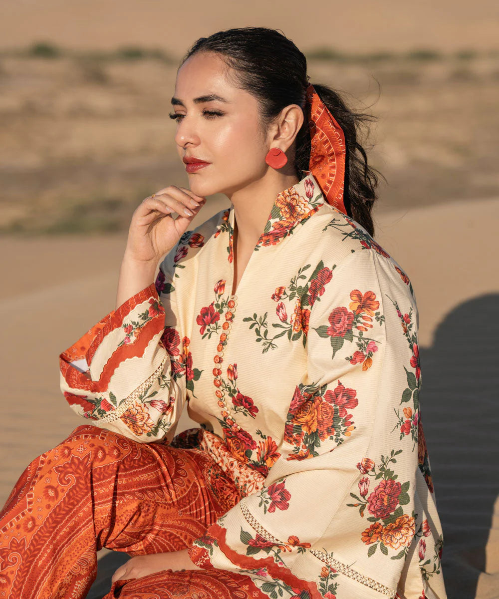 SAPPHIRE | UNSTITCHED 2 PIECE EMBROIDERED ZARI LAWN SUIT