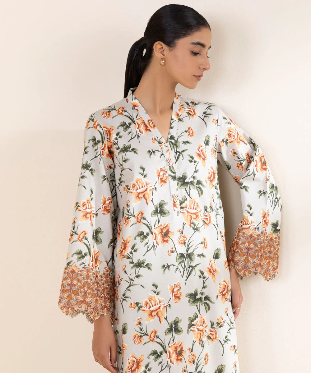 SAPPHIRE | UNSTITCHED 2 PIECE EMBROIDERED LAWN SUIT