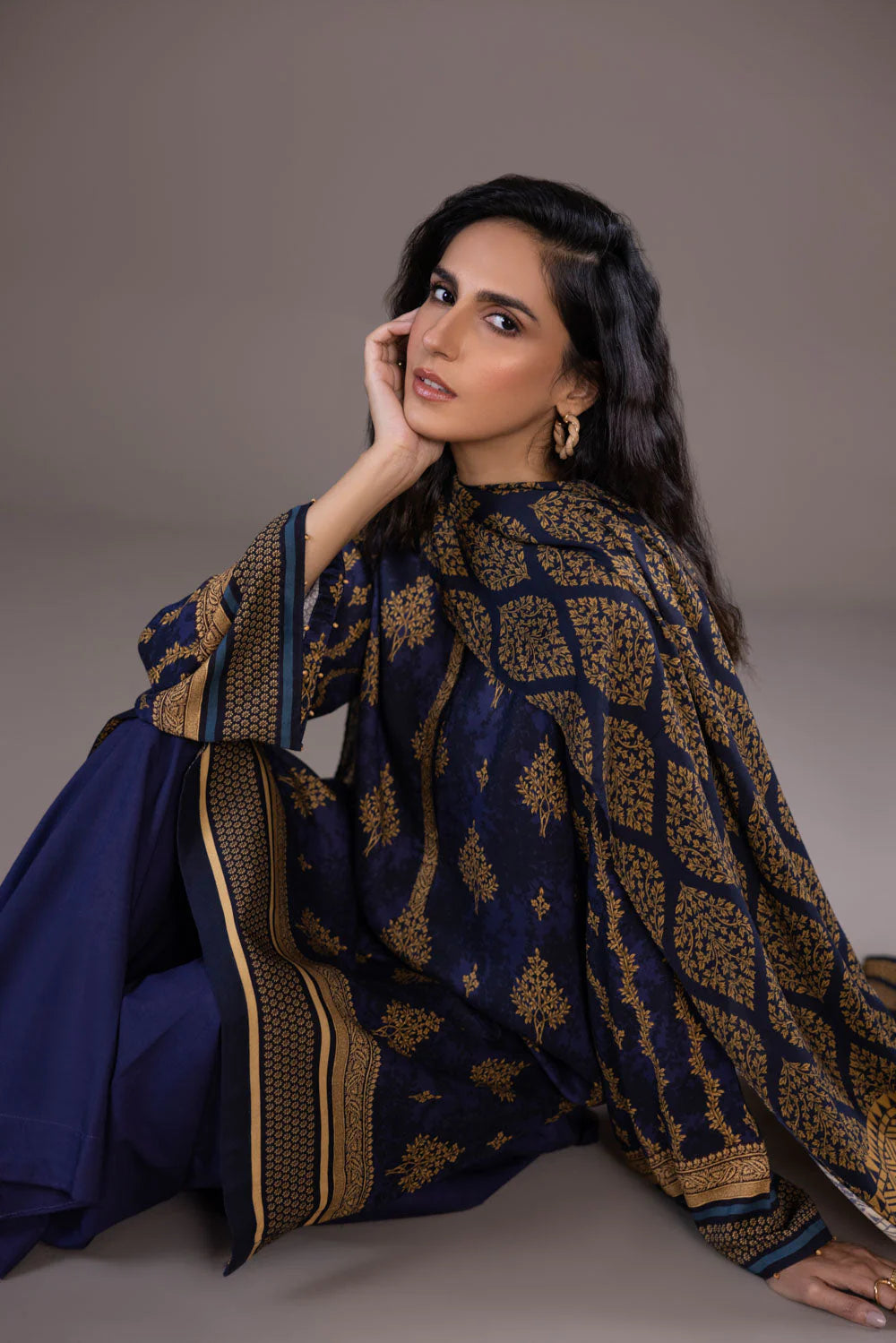 Sapphire | Unstitched 3Pc Printed Blended Linen | U3-DAY23V9-15