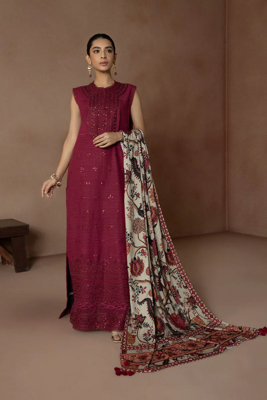 SAPPHIRE | UNSTITCHED 3 PIECE EMBROIDERED KHADDAR SUIT