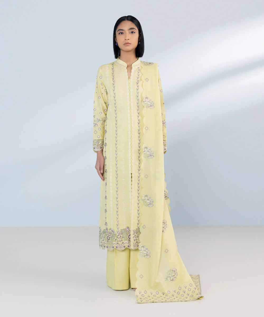 SAPPHIRE | UNSTITCHED 3 PIECE EMBROIDERED LAWN SUIT