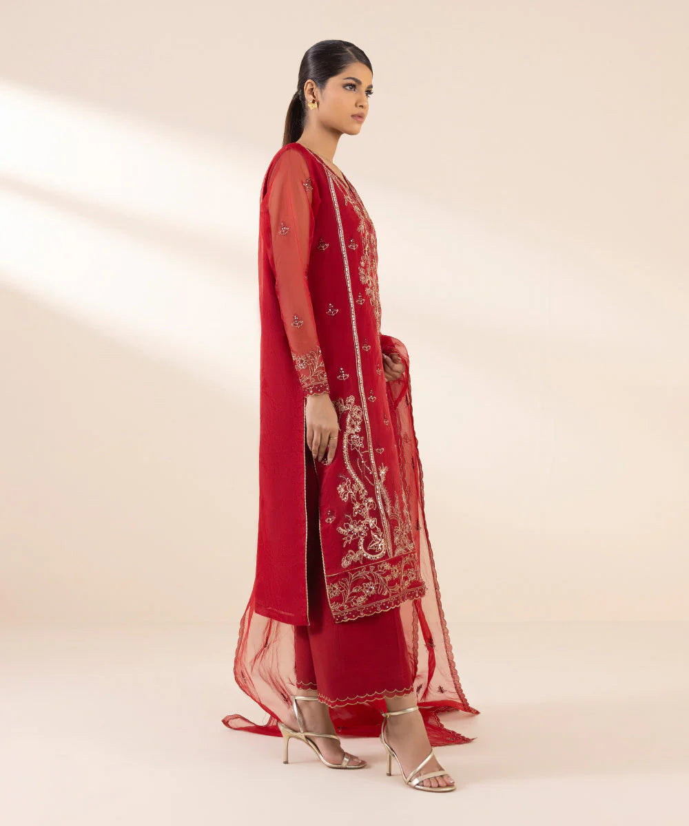 SAPPHIRE | UNSTITCHED 3 PIECE EMBROIDERED ORGANZA SUIT