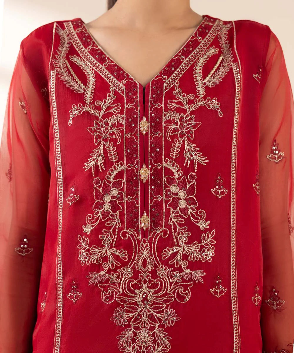 SAPPHIRE | UNSTITCHED 3 PIECE EMBROIDERED ORGANZA SUIT