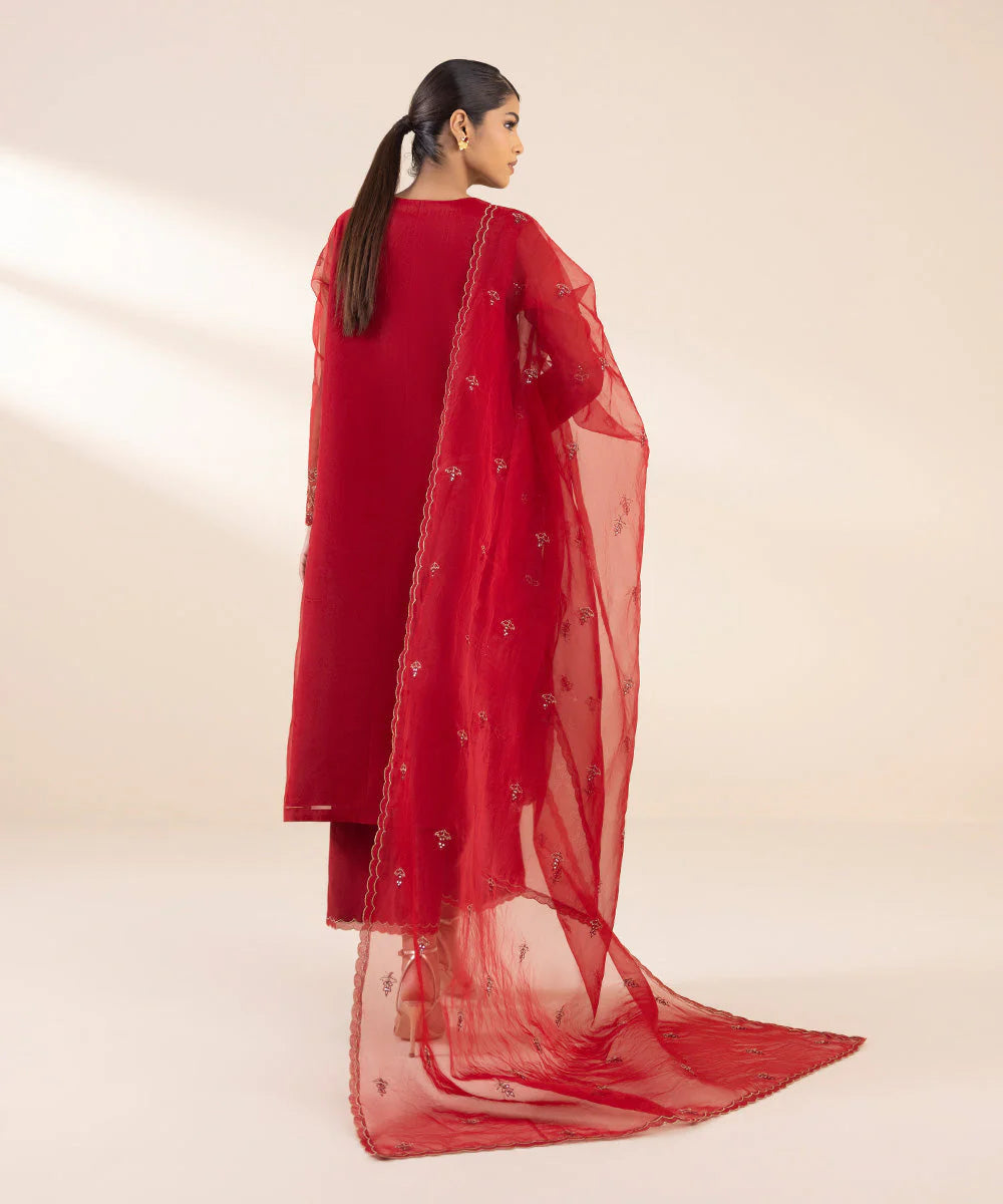 SAPPHIRE | UNSTITCHED 3 PIECE EMBROIDERED ORGANZA SUIT