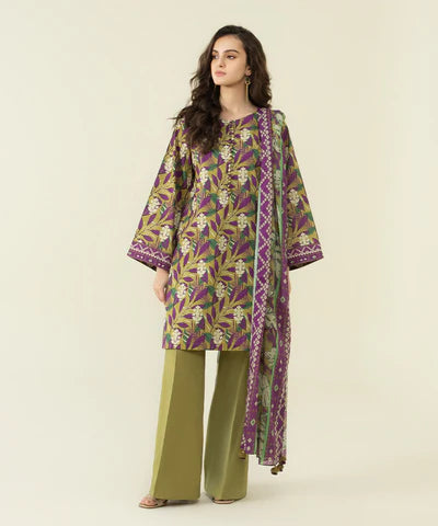 Sapphire | Unstitched 3Pc Printed Lawn Suit | U3P-DY23V4-18-R