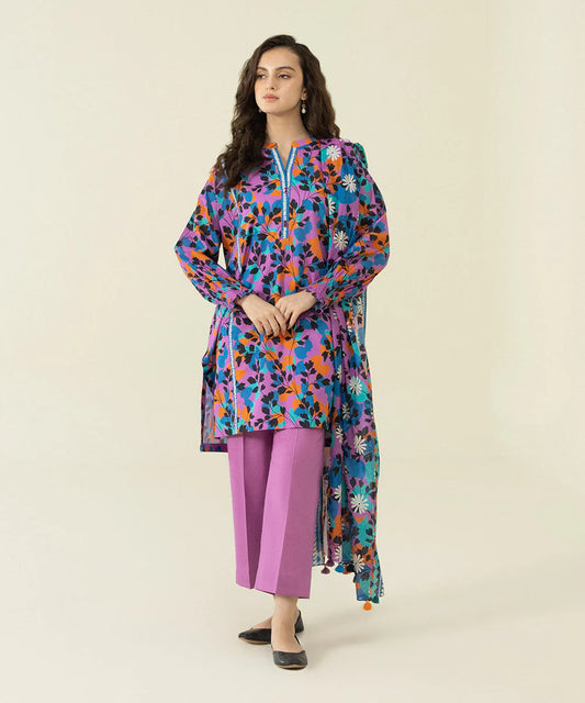 Sapphire | Unstitched 3Pc Printed Lawn Suit | U3P-DY23V4-26R