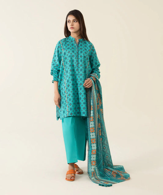 Sapphire | Unstitched 3Pc Printed Lawn Suit | U3P-DY23V4-34R