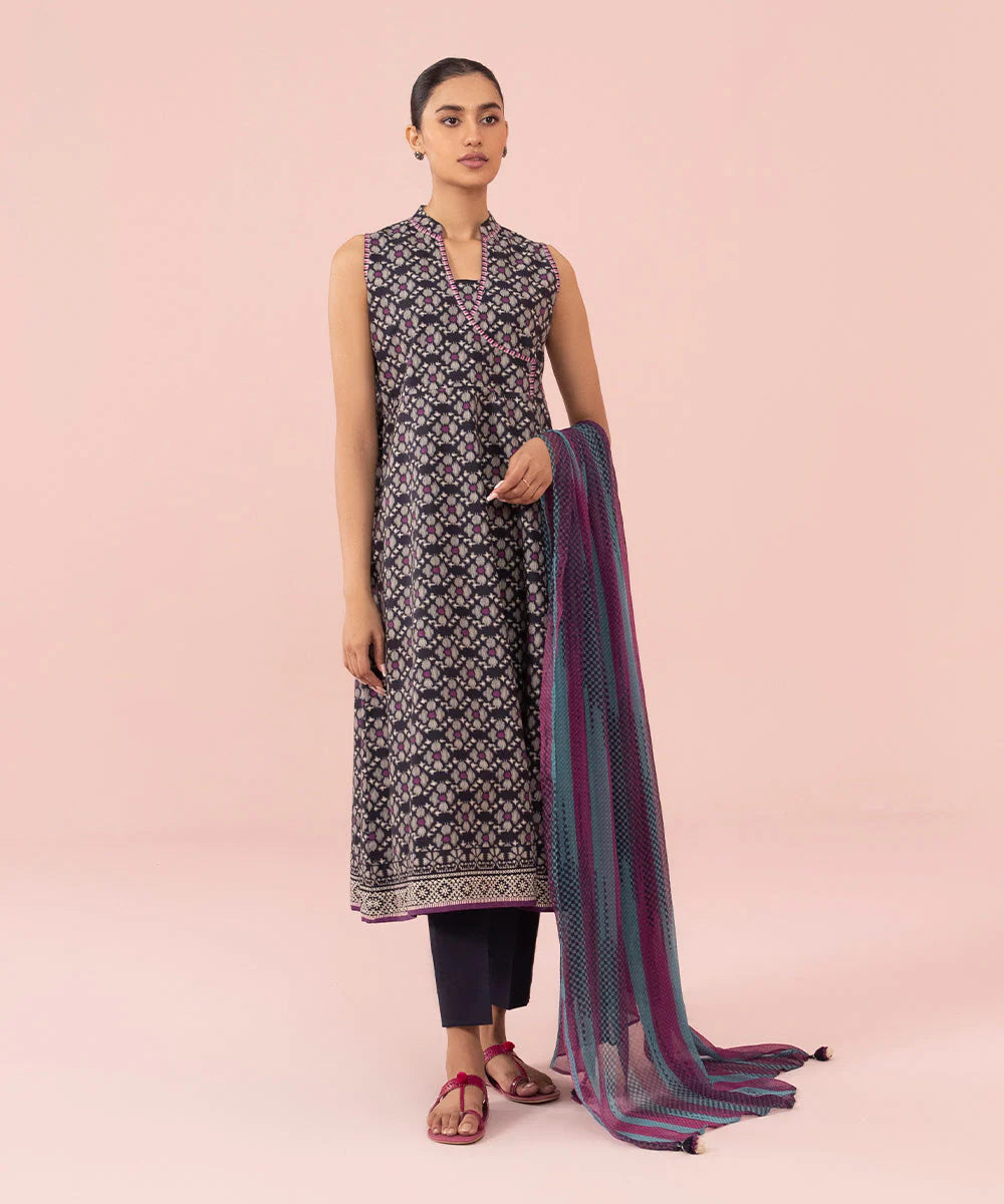 Sapphire | Unstitched 3Pc Printed Cambric Suit | U3P-DY23V5-10