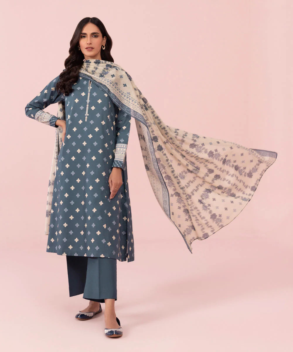 Sapphire | Unstitched 3Pc Printed Lawn Suit | U3P-DY23V5-17R