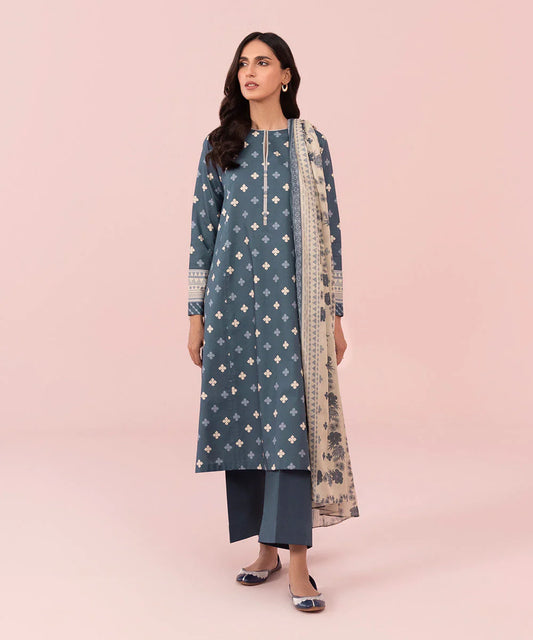 Sapphire | Unstitched 3Pc Printed Lawn Suit | U3P-DY23V5-17R