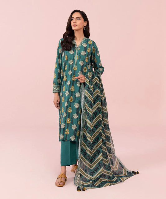 Sapphire | Unstitched 3 Piece - Printed Cambric Suit