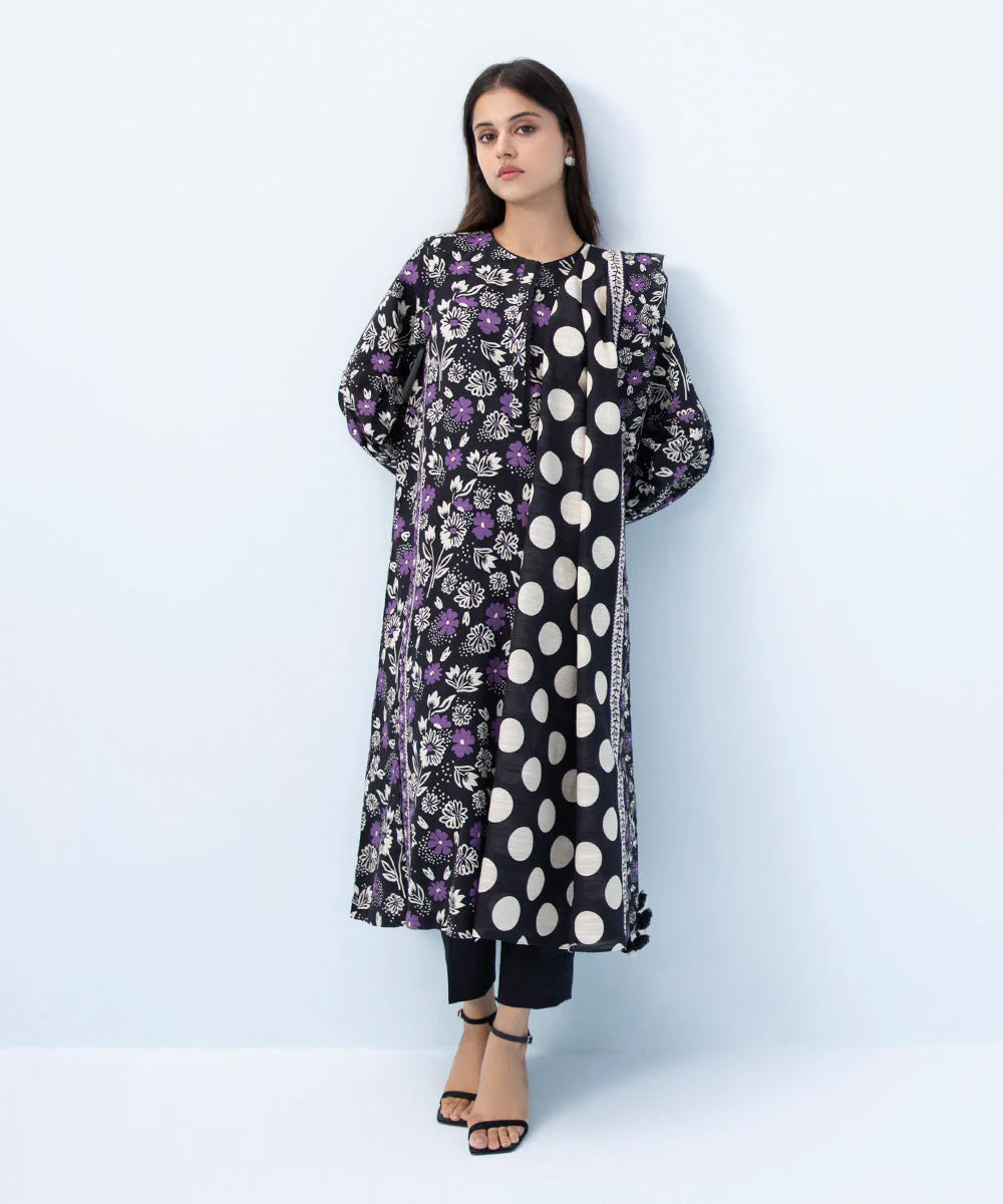 SAPPHIRE | UNSTITCHED 3 PIECE PRINTED KHADDAR SUIT