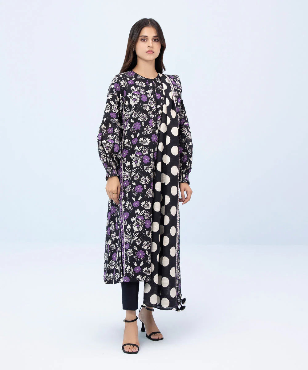 SAPPHIRE | UNSTITCHED 3 PIECE PRINTED KHADDAR SUIT