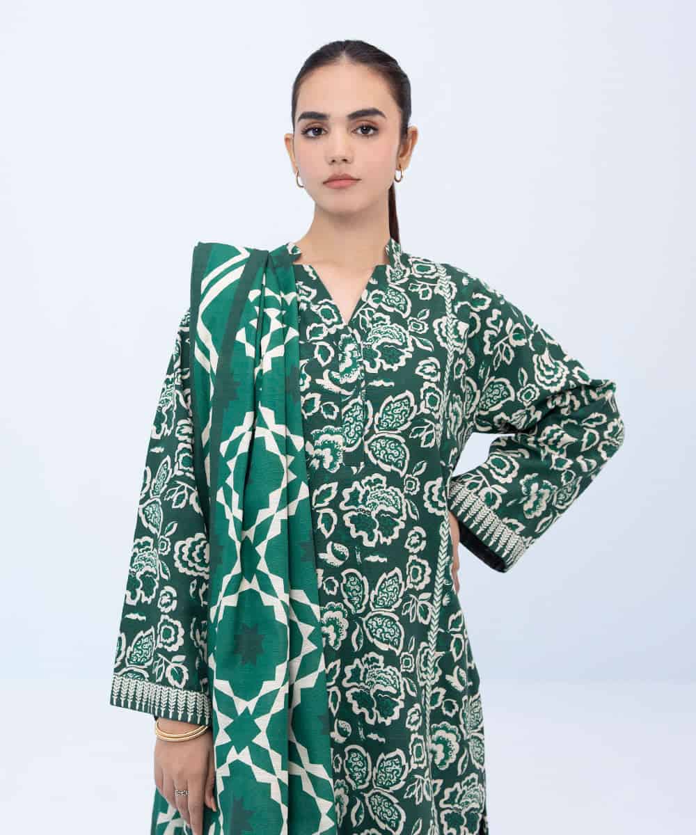 SAPPHIRE | UNSTITCHED 3 PIECE PRINTED KHADDAR SUIT