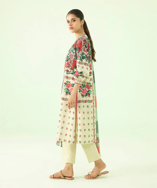 SAPPHIRE | UNSTITCHED 3 PIECE PRINTED LIGHT KHADDAR SUIT
