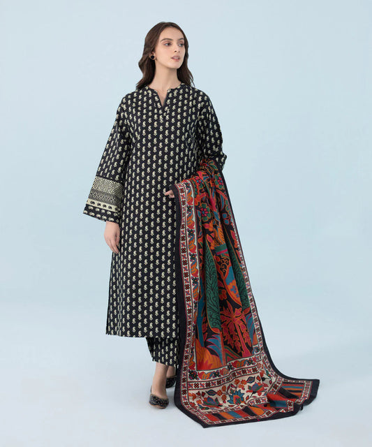 SAPPHIRE | UNSTITCHED 3 PIECE PRINTED KHADDAR SUIT