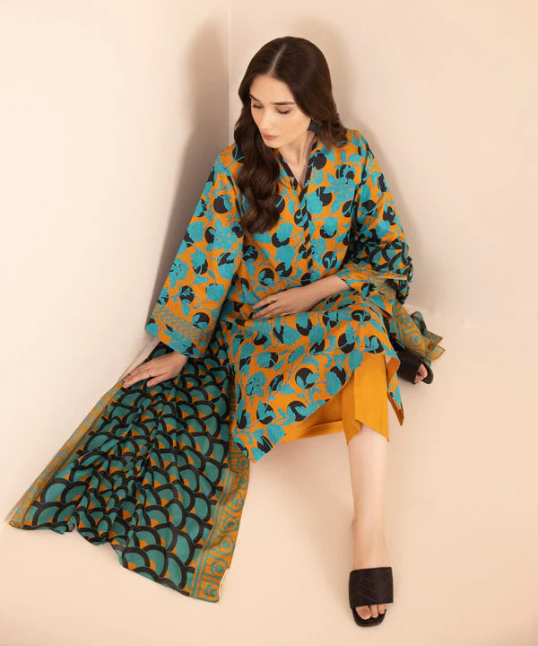 SAPPHIRE | UNSTITCHED 3 PIECE PRINTED LAWN SUIT