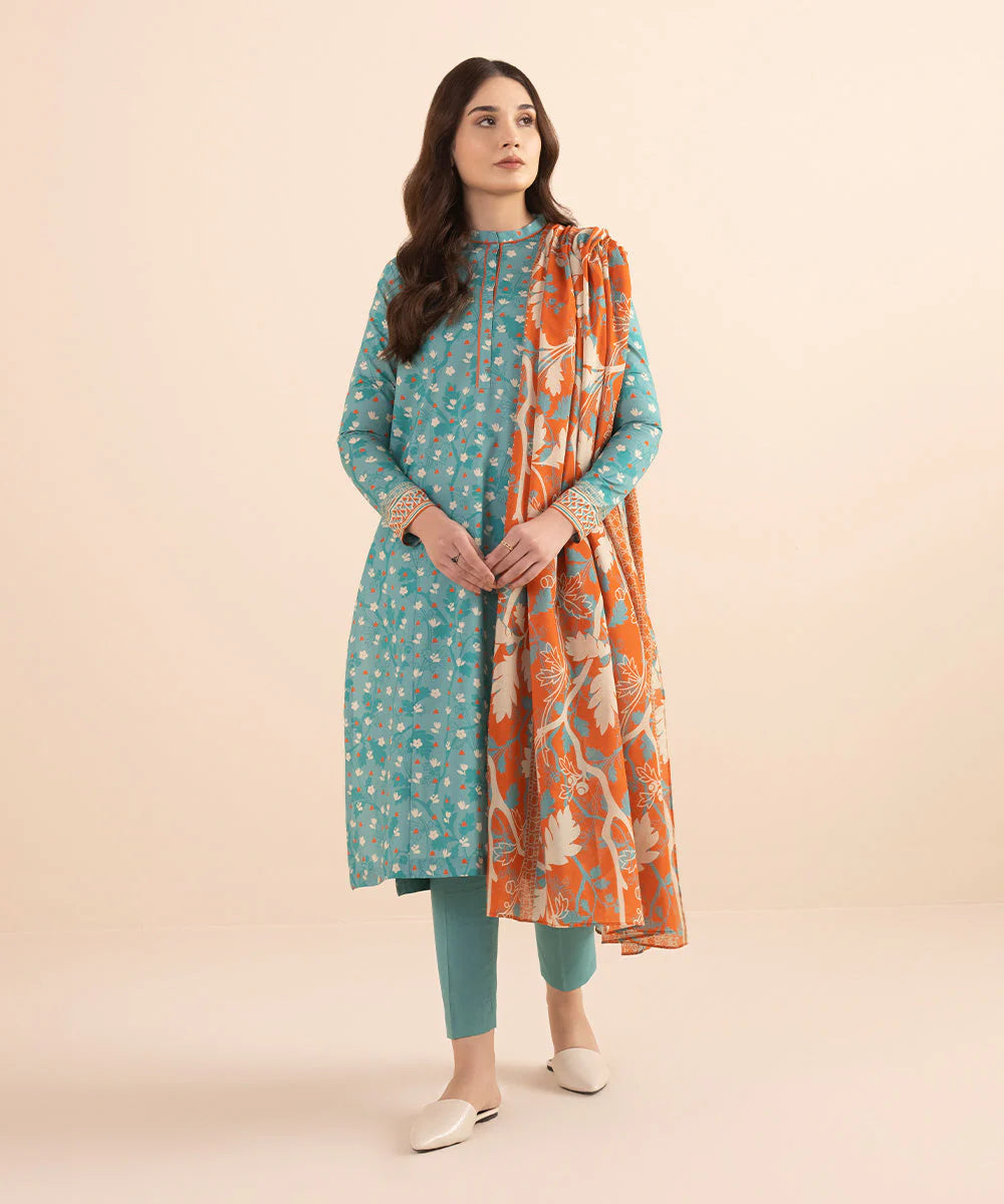 SAPPHIRE | UNSTITCHED 3 PIECE PRINTED LAWN SUIT