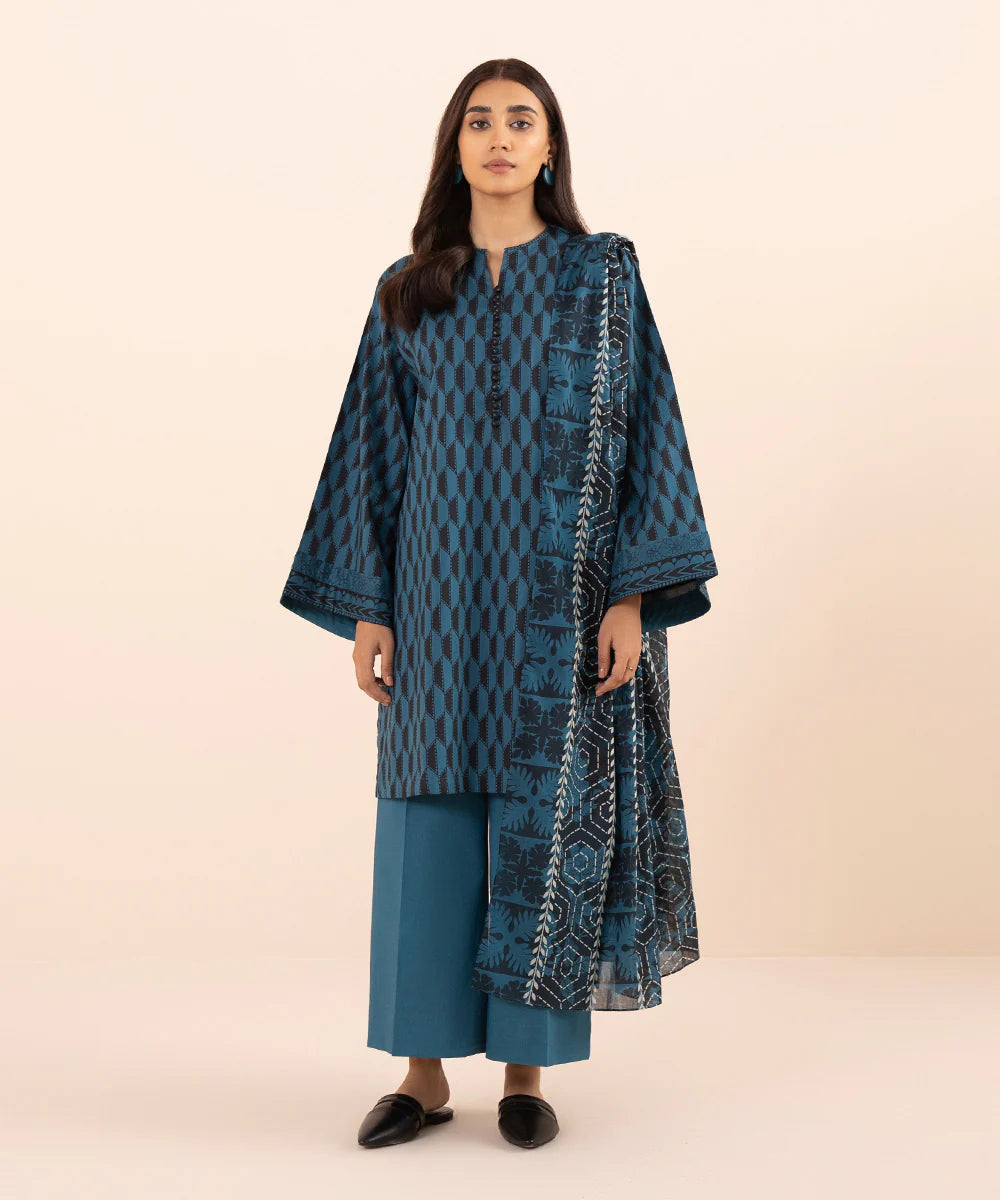SAPPHIRE | UNSTITCHED 3 PIECE PRINTED LAWN SUIT