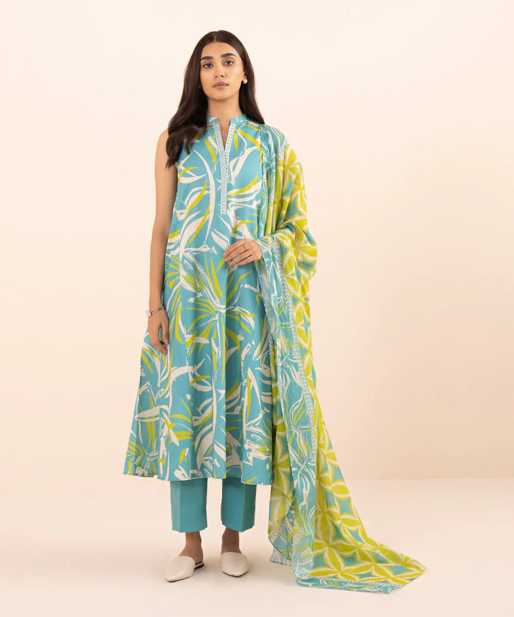 SAPPHIRE | UNSTITCHED 3 PIECE PRINTED LAWN SUIT