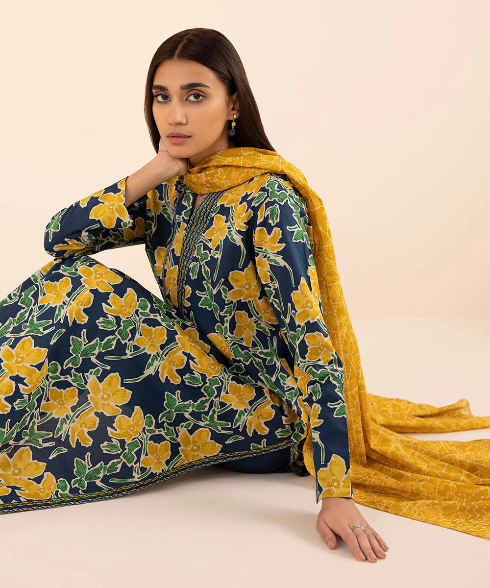 SAPPHIRE | UNSTITCHED 3 PIECE PRINTED LAWN SUIT