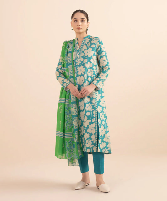 SAPPHIRE | UNSTITCHED 3 PIECE PRINTED LAWN SUIT