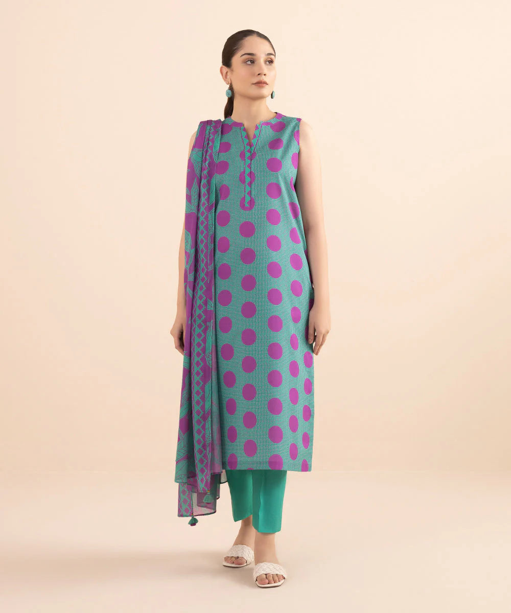 SAPPHIRE | UNSTITCHED 3 PIECE PRINTED LAWN SUIT