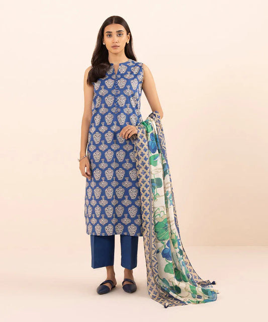 SAPPHIRE | UNSTITCHED 3 PIECE PRINTED LAWN SUIT