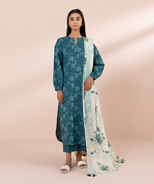 SAPPHIRE | UNSTITCHED 3 PIECE PRINTED LAWN SUIT