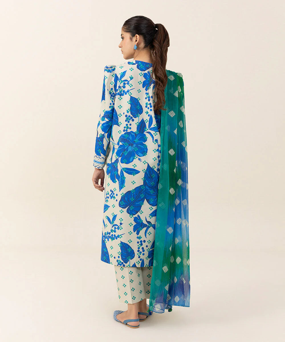 SAPPHIRE | UNSTITCHED 2 PIECE PRINTED COTTON SUIT