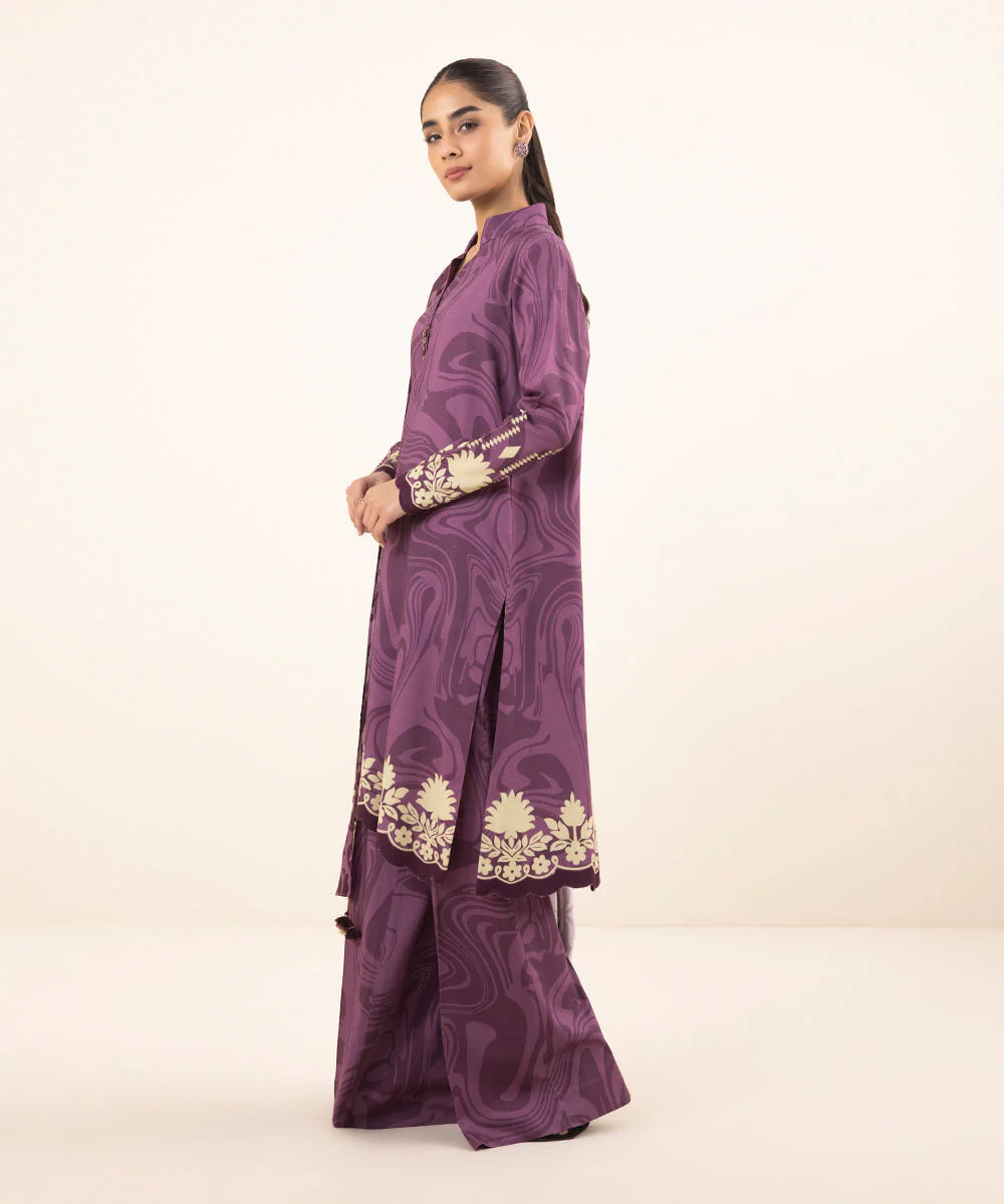 SAPPHIRE | UNSTITCHED 3 PIECE PRINTED LINEN SUIT