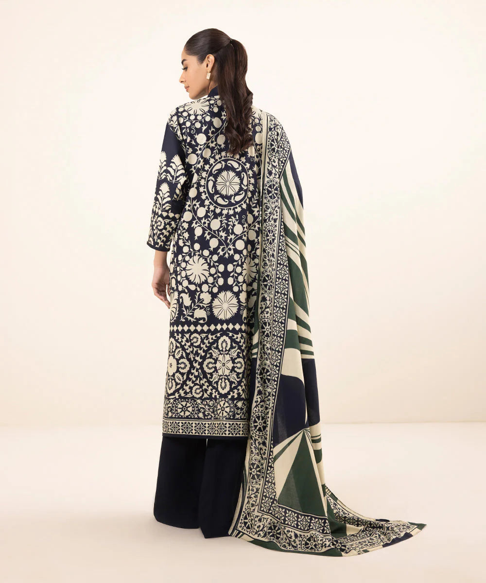 SAPPHIRE | UNSTITCHED 3 PIECE PRINTED LINEN SUIT