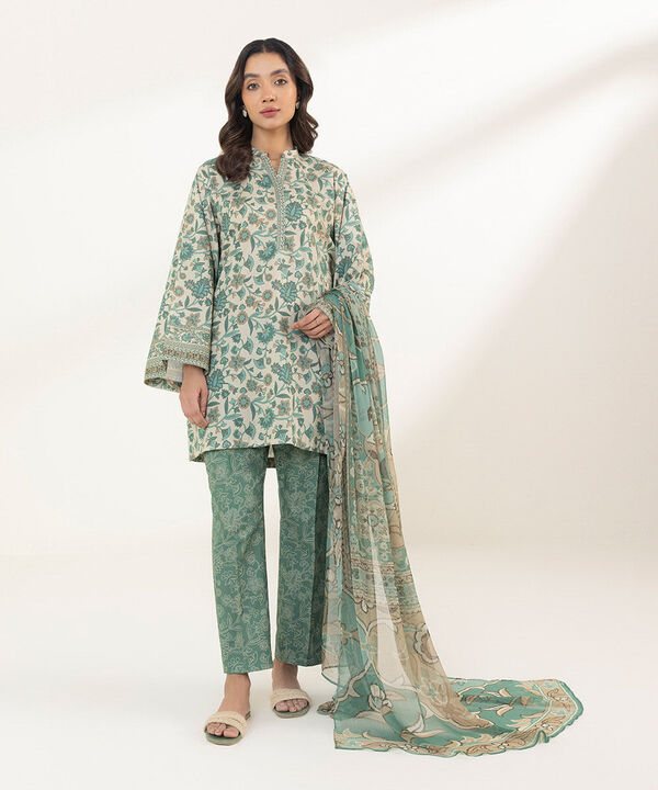 SAPPHIRE | UNSTITCHED 3 PIECE PRINTED LAWN SUIT