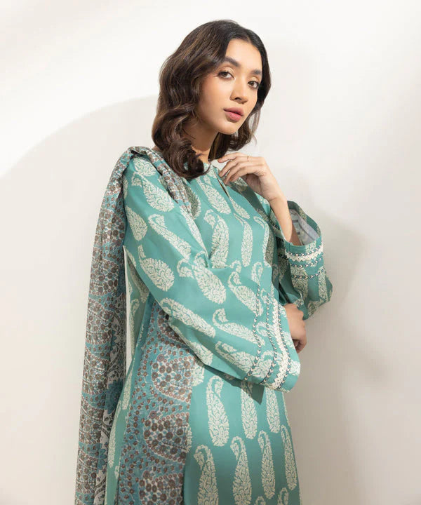 SAPPHIRE | UNSTITCHED 3 PIECE PRINTED LAWN SUIT
