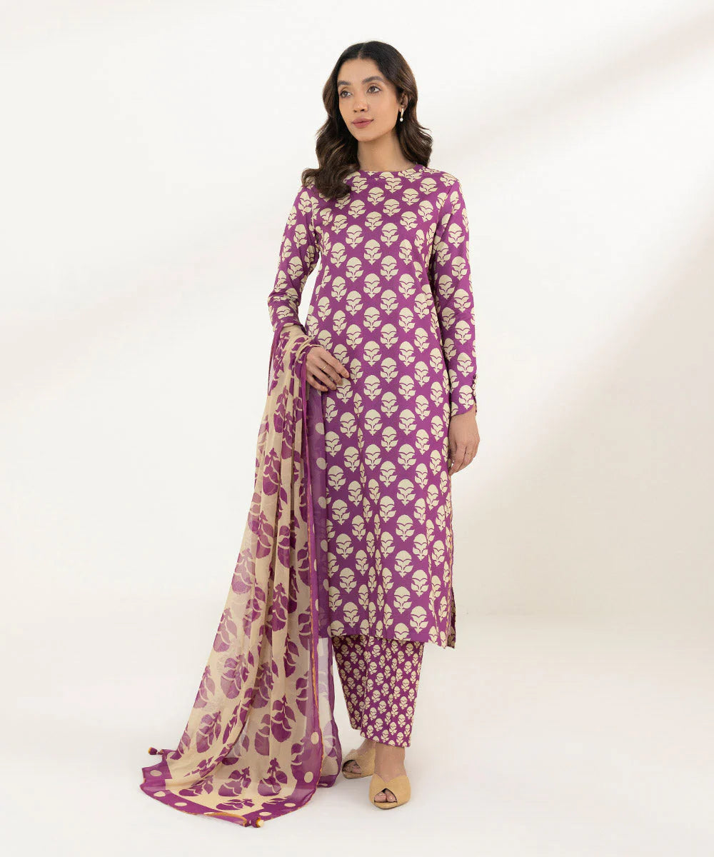 SAPPHIRE | UNSTITCHED 3 PIECE PRINTED LAWN SUIT