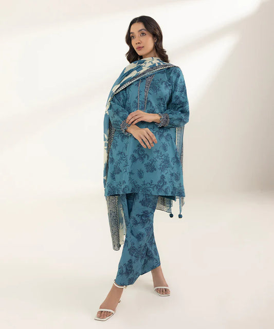 SAPPHIRE | UNSTITCHED 3 PIECE PRINTED LAWN SUIT
