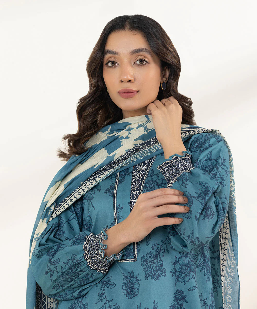 SAPPHIRE | UNSTITCHED 3 PIECE PRINTED LAWN SUIT