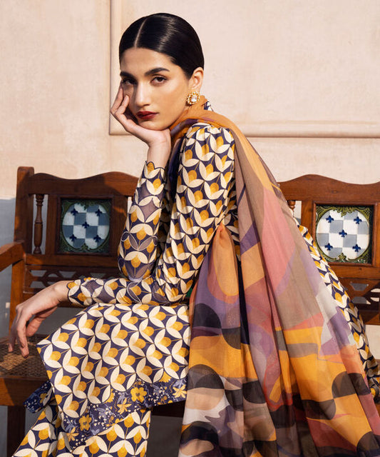 SAPPHIRE | UNSTITCHED 3 PIECE PRINTED LAWN SUIT