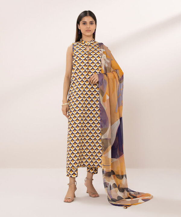 SAPPHIRE | UNSTITCHED 3 PIECE PRINTED LAWN SUIT