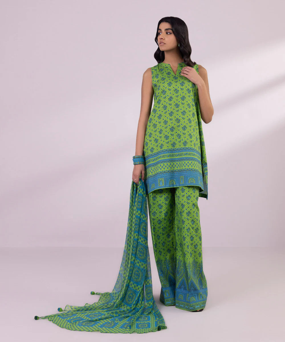 SAPPHIRE | UNSTITCHED 3 PIECE PRINTED LAWN SUIT