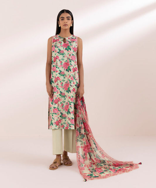 SAPPHIRE | UNSTITCHED 3 PIECE PRINTED LAWN SUIT