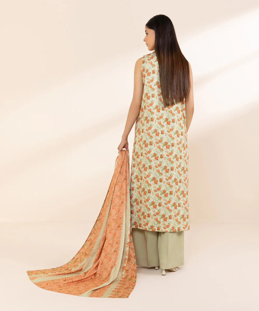 SAPPHIRE | UNSTITCHED 3 PIECE EMBROIDERED LINEN SUIT